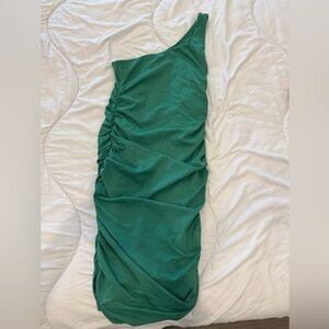 Babaton Asymmetrical Green Dress